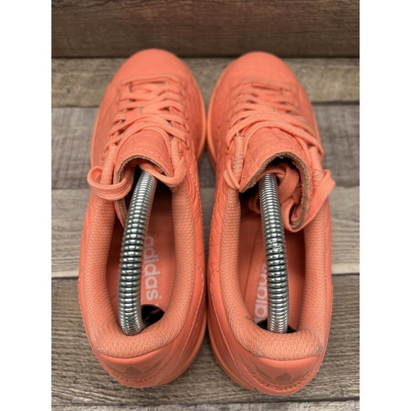 Adidas Stan Smith AQ6807 Peach Sun Glow Lace Up Trainer Women Size 8.5 Preowned - Picture 7 of 12